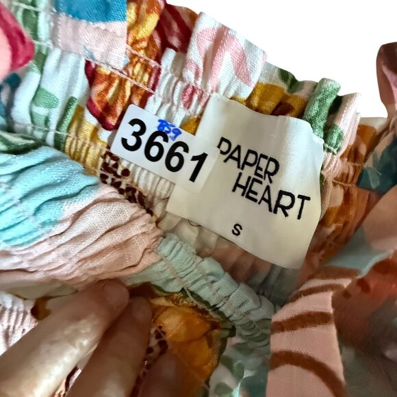 Paper Heart Colorful Fruit Print Smocked Cropped Tank Top Small Multicolor - Picture 6 of 6